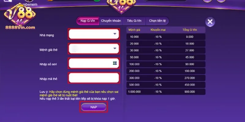 Ưu điểm vượt trội khi nạp tiền tại cổng game